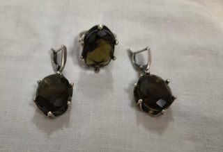 Joyas plata italiana 925,piedras   topacio marrón.