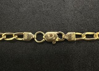 Cadena Alterna oro 18k con piedras, 10.5 g, 45 cm.