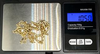 Cadena Alterna oro 18k con piedras, 10.5 g, 45 cm.