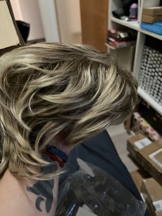 Peluca castaña y rubia - NUEVA