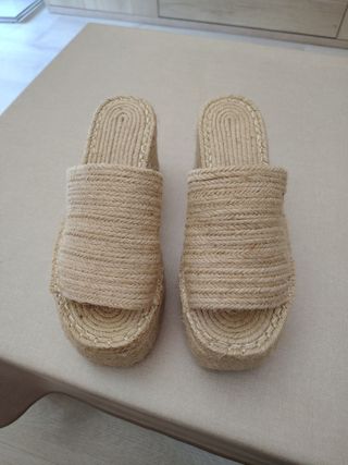 Sandalias esparto beige plataforma 36