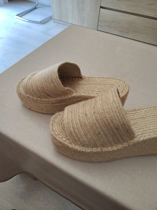 Sandalias esparto beige plataforma 36