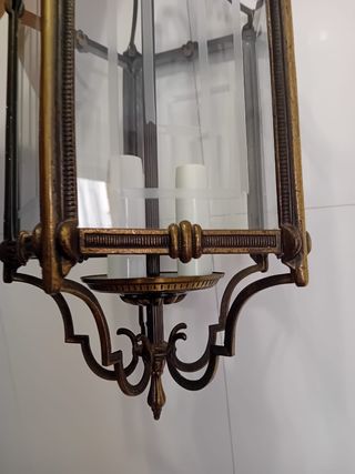 Lámpara vintage metal y cristal