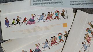 Colección 5 Sobre + Postal ilustrados Tintín