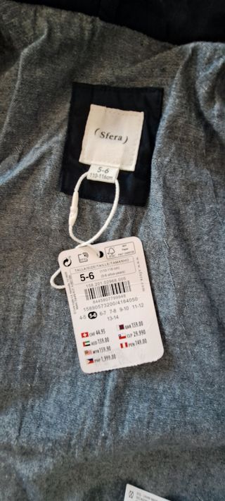 Giubbino bimbo blu Sfera tg 5-6 anni. Nuovo.