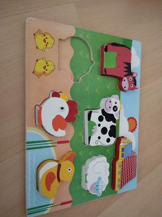 Puzzle granja madera infantil