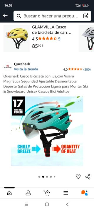 Casco bici Queshark con visera
