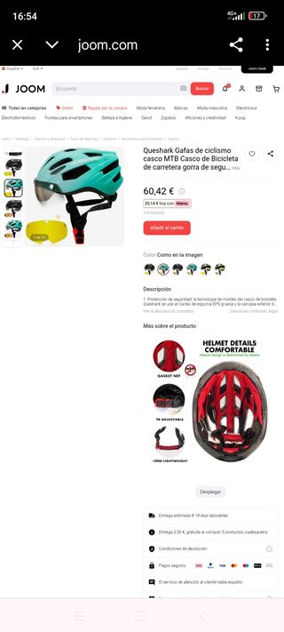 Casco bici Queshark con visera