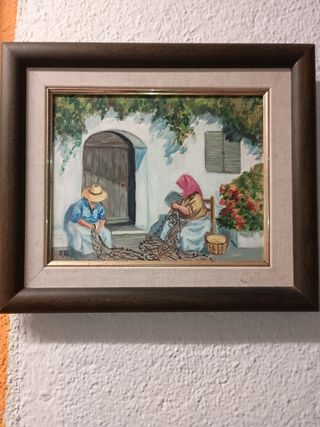 Cuadro óleo pescadoras