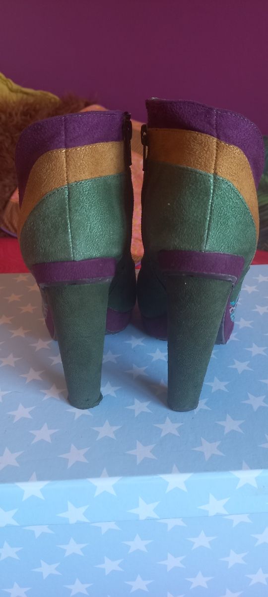 Botines Desigual 38 - Verdes y Morados
