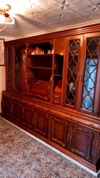 Mueble salón madera maciza 289cm
