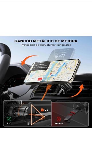 Cargador inalámbrico A2C 15W coche
