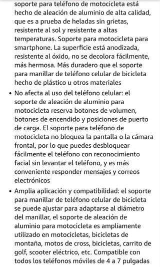 Soporte móvil bici moto aluminio