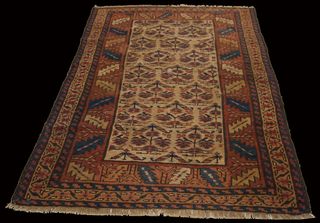144x100 CM Antico Tappeto Persiano Malayer