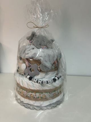 Tarta pañales bebé personalizada