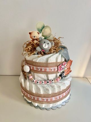 Tarta pañales bebé personalizada