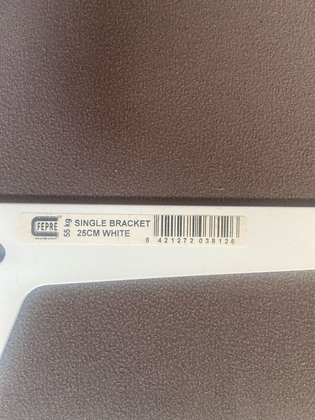 6 Soportes Pared + 2 Perfiles Blancos 25cm