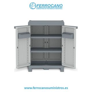 ARMARIO RESINA 2 BALDAS JOBGAR 98X70X44 GRIS