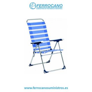 HAMACA PLAYA ALCO ALUMINIO FIBRELINE AZUL Y BLANCO