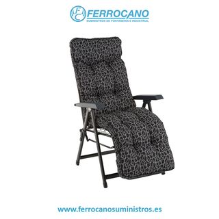 TUMBONA JARDÍN PLEGABLE NATUUR ALBA 7 POSICIONES CON REPOSAPIES ANTRACITA 128707