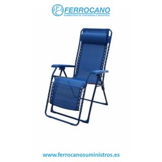 TUMBONA JARDÍN NATUUR MULTIPOSICIONES ACERO/TEXTIL CON REPOSAPIES AZUL 123517
