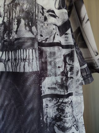 Conjunto top y falda/pantalón blanco y negro