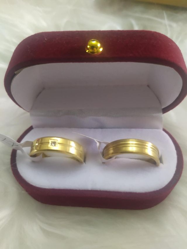 COPPIA FEDI NUZIALI PLACCATE ORO 18 KT