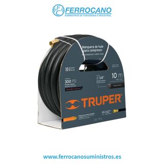 MANGUERA AIRE GOMA TRUPER 10MT ROSCA 1/4" H-H 300PSI 17080