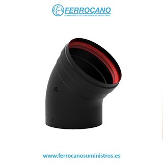 CODO ESTUFA PELLET Ø 80MM 45º VITRIFICADO NEGRO