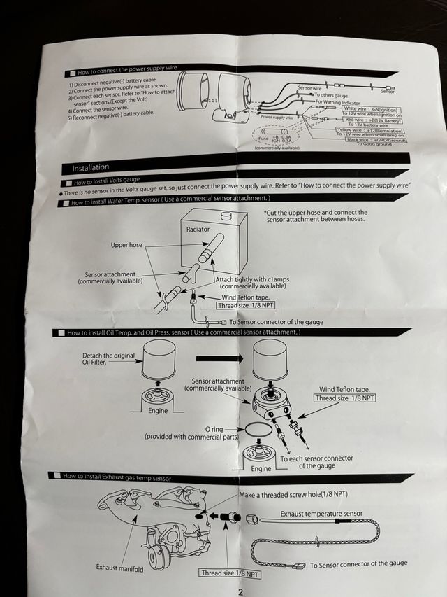 Manómetro presión aceite