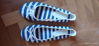 Bailarinas rayas azul-blanco nº38
