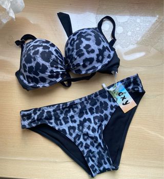 Bikini leopardo negro - Talle único