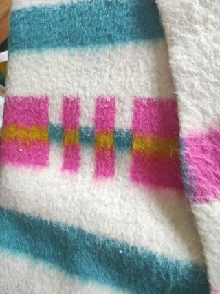 Manta Maragata - Lana - Rosa y Blanca