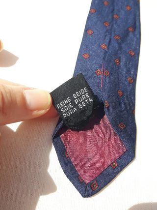 Corbata seda azul - roja