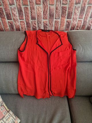 Blusa Zara Woman roja - Talla L