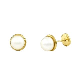Pendientes perlas 4mm oro