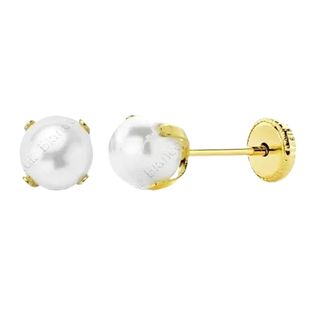 Pendientes perlas oro 4mm