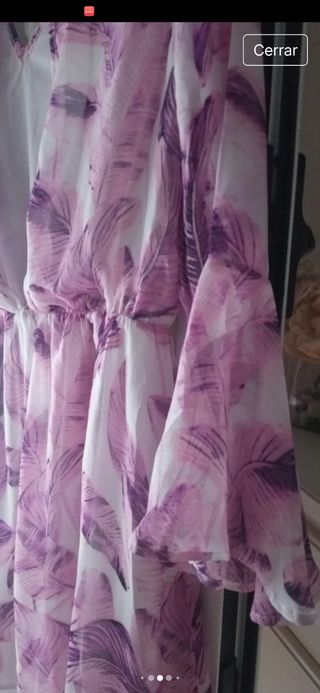 Vestido gasa rosa y morado