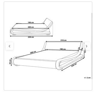 Cama negra piel sintética 180x200