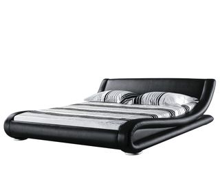 Cama negra piel sintética 180x200