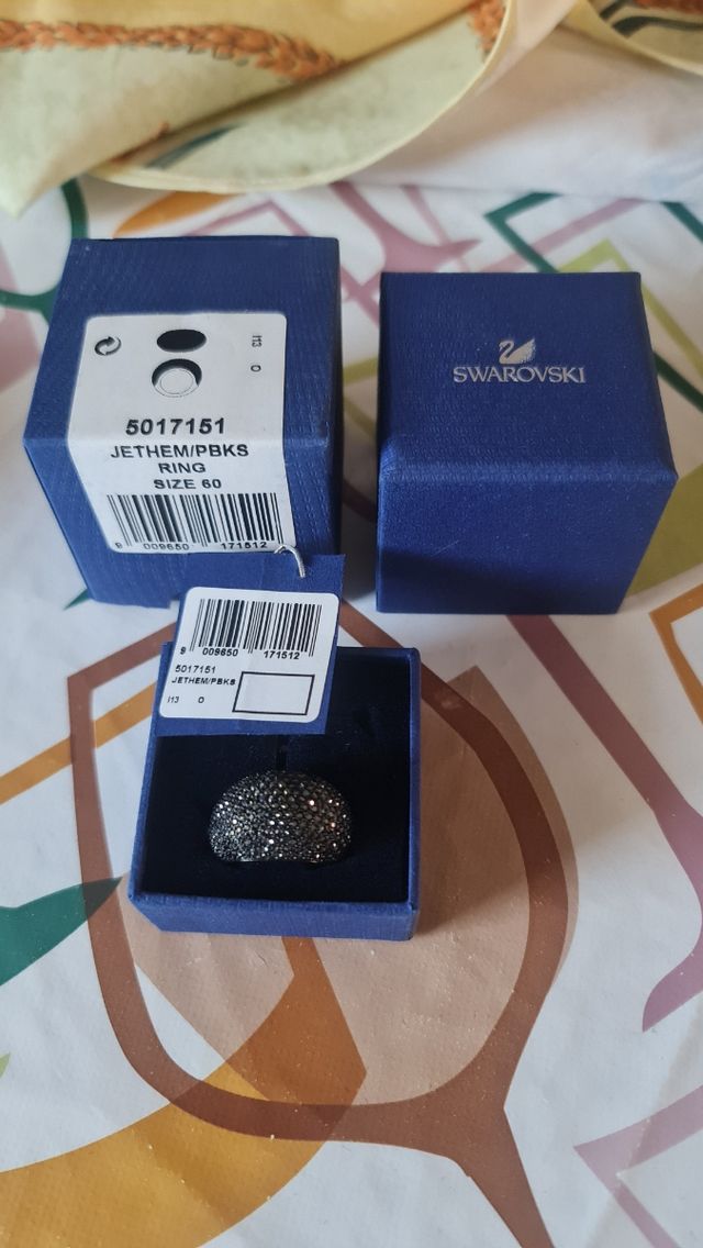 Anello Swarovski nero Jet Hematite