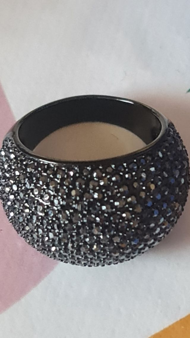 Anello Swarovski nero Jet Hematite