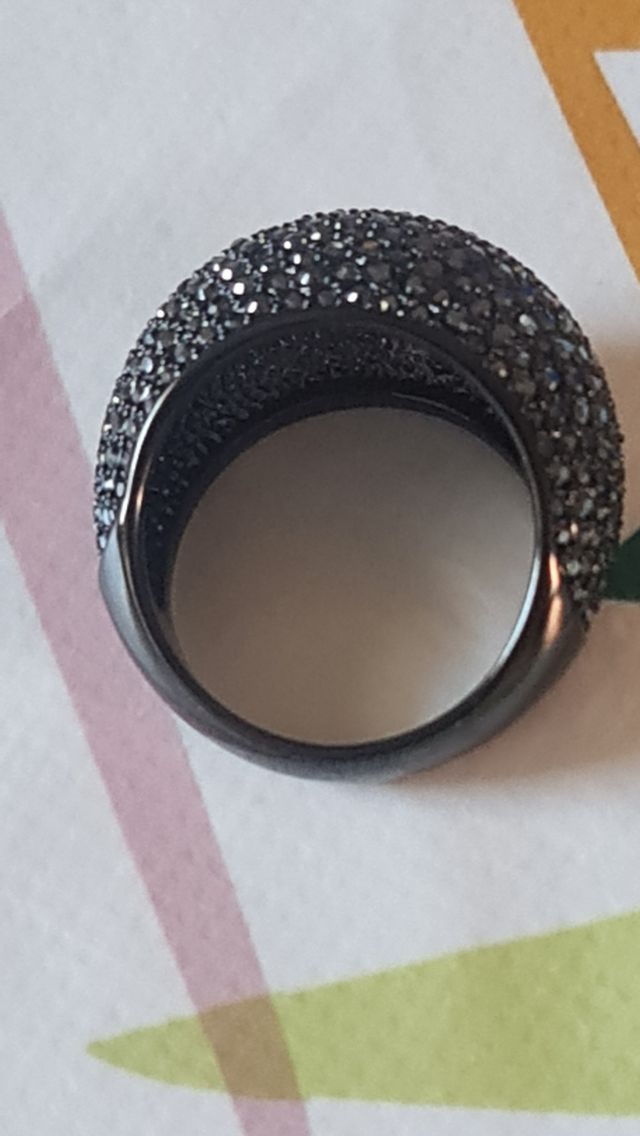 Anello Swarovski nero Jet Hematite
