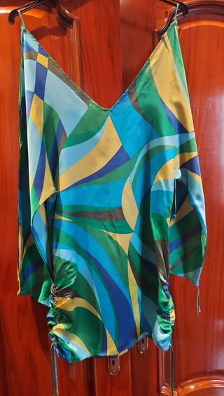 Vestido seda multicolor