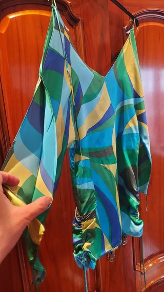 Vestido seda multicolor