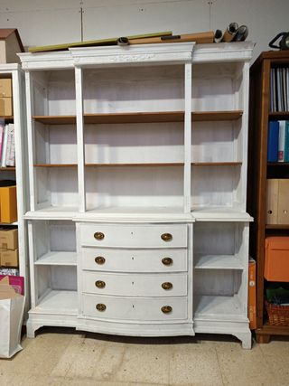 Estantería blanca madera reciclada