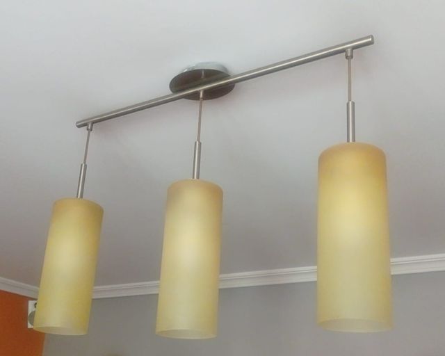 Lampara 3 luces - Metal y cristal