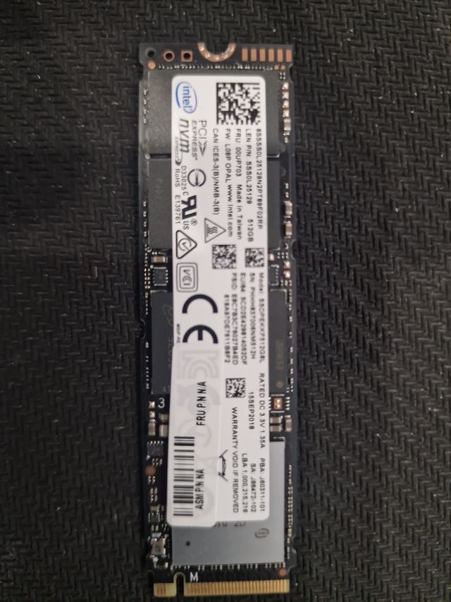 SSD Intel 512GB NVMe PCIe