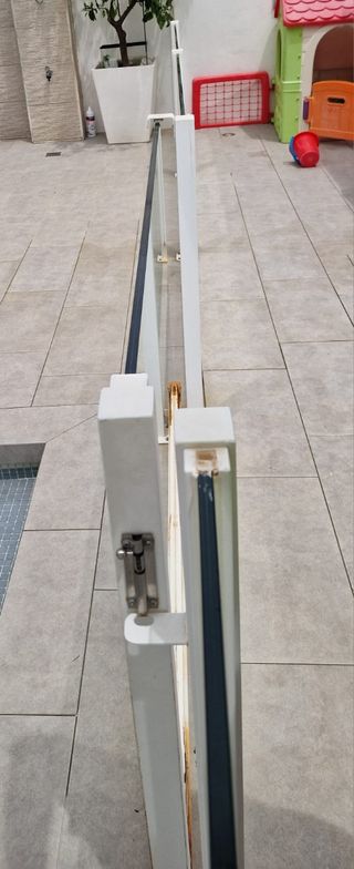 Valla cristal piscina - Blanca