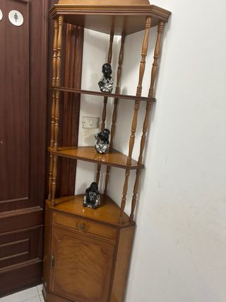 Mueble esquinero madera 3 estantes